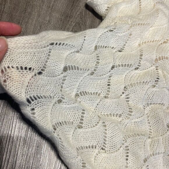 Lord & Taylor Pointelle Cashmere Loop Scarf- Ivory - Picture 2 of 2